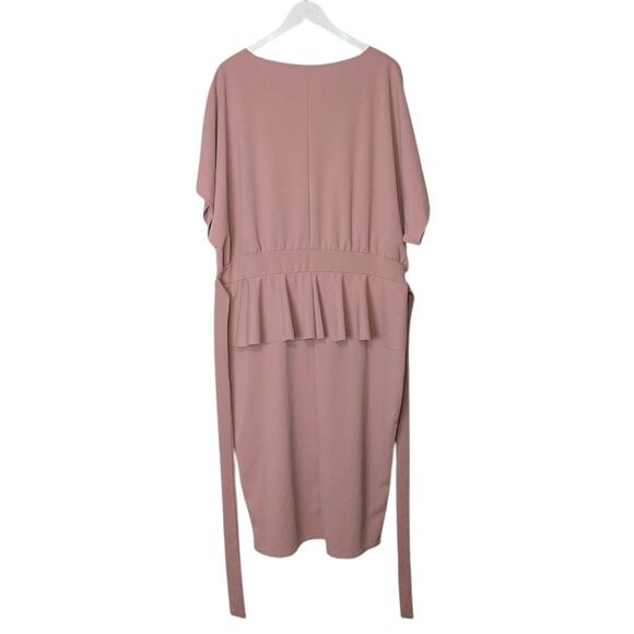 Boohoo Plus Peplum Dress Blush Rose Pink Size 20 - Picture 7 of 8